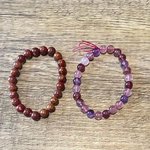 Handmade Crystal Bracelets Set of Two